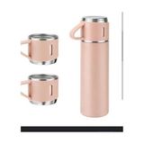 Aydoğan Ticaret44 500ML Paslanmaz Çelik Bardaklı Termos Çift Katmanlı Termos Bardak Mug Araç Kahve Çay El Termosu - Pembe - 0,50 lt