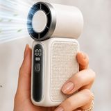 Aydogan's 9CMX4CM Ultra Mini En Küçük El Fanı Taşınabilir Şarjlı Dijital Göstergeli Ayarlanabilir Hız Kademeli Taşınabilir Soğutucu Fan Usb-C Şarjlı Masaüstü Seyahat Ofis Kamp Için Vantilatör Fs-24 - 00-Siyah - Beyaz