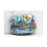 Aydogan's Ahşap Istanbul Temalı Magnet - Model 11 - Çok Renkli