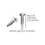 Aydogan's Akıllı Vida Metal Aleminyum Plastik Profil Delen Vidalar Havşa Başlı Ucu Delik Açan Vida Boy 25 Milimetre Çap 4,2 Milimetre Toplam 20 Adet - 000-Siyah