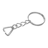 Aydogan's Anahtarlık Halkası, Halka + Zincir + Üçgen, 24MM, Gümüş, Nikel, 1 Adet