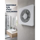 Aydogan's Ayd 20 W Havalandırma Fanı 150 mm Bağlantı Çapı 20,8 x 20,8 cm Dekoratif Aspiratör - Çok Renkli