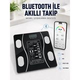 Aydogan's Ayd Akıllı Cam Baskül Bluetooth Mobil Uygulamalı Vücut Analiz Tartısı 180 kg LCD Ekran - Çok Renkli