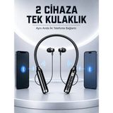 Aydogan's Ayd Boyun Bantlı Bluetooth Kulaklık Dijital Ekranlı Mikrofonlu Çift Telefon Bağlantılı Kablos - Belirtilmemiş