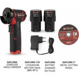 Aydogan's Ayd DFL70 Mini Taşlama 12V 2.0AH Li-Ion Çift Akülü 76 mm Kesici Disk 10 Adet Kesici Taş Hediyel - Çok Renkli - .standart