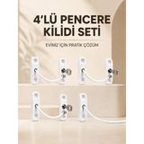 Aydogan's Ayd Ev Tipi Pencere Güvenlik ve Emniyet Kilidi 4 Adet Set - Renkli