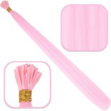 Aydogan's Ayd Fiber Sentetik Boncuk Kaynaklık Renkli Saç - Şeker Pembe - 100 Adet - Çok Renkli