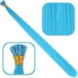 Aydogan's Ayd Fiber Sentetik Boncuk Kaynaklık Renkli Saç - Turkuaz Mavi - 100 Adet - Çok Renkli