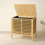 Aydogan's Ayd Kalın Bambu Çamaşır Sepeti 50X38X55 cm (Kumaş Torbalı) - Çok Renkli