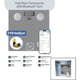 Aydogan's Baskül Gri Yağ Ölçer Akıllı Bluetooth Cam Baskül - Çok Renkli