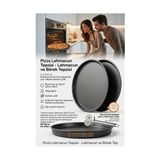 Aydogan's Çok Amaçlı Düz Pizza Tepsisi 32 cm - Yanmaz Yapışmaz Karbon Çelik Kek, Börek ve Sunum Tepsis