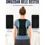 Aydogan's Dik Duruş Korsesi Fileli Sırt ve Bel Destekli Ayarlanabilir Omuz Destek Korsesi
