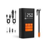 Aydogan's Enshall 6000MAH Gulony Taşınabilir Hava Pompası 150 Psı Dijital Kompresör, 12V Çakmaklık Aparatlı ve Şarjlı Kablosuz Lastik Şişirme Pompası (Araç, Motosiklet, Bisiklet)
