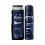 Aydogan's Erkek Deep Dimension Duş Jeli 500 Ml,derinlemesine Temizlik,bakımlı Cilt,vücut,yüz ve Saç Için,ferah Koku,aktif Karbon + Erkek Sprey Deodorant Deep Dimension Darkwood 150ML
