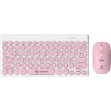 Aydogan's Gravion KM-BT37 Kablosuz Klavye Mouse Seti, Bluetooth + USB Dongle 2.4g, 78 Tuş Kompakt, Türkçe Q, Pc Tv Laptop Tablet Telefon Uyumlu, Pembe