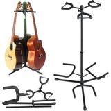 Aydogan's GS30 Kilitli Üst Kalite Profesyonel 3'lü (Üçlü) Çoklu Gitar Standı, Klasik Akustik Elektro ve Bas Gitar Sehpası - 001-Renkli