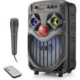 Aydogan's Karaoke Mikrofonlu Bluetooth Hoparlör Fm Radyo 10W 8 Inç Rgb Siyah NDRP66
