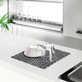 Aydogan's Kare Şekilli Kurutma Matı Bulaşık Altlığı Tezgah Lavabo Durulama Matı (29×29 Cm) (Gri) - Ahşap