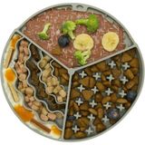 Aydogan's Köpek ve Kedi Için Yavaş Yeme ve Yalama Matı Gıda Sınıfı Silikon Can Sıkıntısı Azaltıcı-Pizza Desen - 001-Beyaz