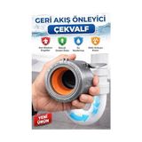 Aydogan's Lavabo Koku Giderici Çek Valfli Gider Adaptörü Ø50 – Evye Gideri Için Koku ve Böcek Önleyici Conta Sistemli Atık Su Adaptörü - 0,12 mm - 275 m