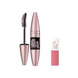 Aydogan's Maybelline New York Lash Sensational Yelpaze Etkili Intense Black Maskara - Ekstra Siyah 9.5 ml & Mini Super Stay Matte Ink Likit Mat Ruj - 15 Lover Makyaj Seti - 001 Brown