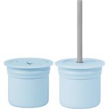 Aydogan's Pipetli Silikon Bardak Seti Mineral Blue / Powder Grey - 1 lt - Renkli