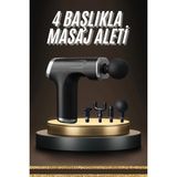Aydogan's Profesyonel Masaj Tabancası Sporcu Masaj Aleti 4 Başlıklı Şarjlı Titreşimli - Renkli