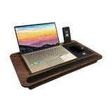 Aydogan's Telefon ve Tablet Bölmeli Minderli Laptop Sehpası Notebook Bilgisayar Çalışma Masası, Antik Meşe - Ahşap - Bej - Siyah
