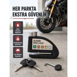 Aydogan's Titreşim Sensörlü Alarmlı Motosiklet Disk Kilidi 14MM Çelik Çift Kilitleme