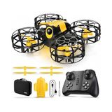 Aydogan's Uzaktan Kumandalı Mini Drone Işıklı Şarjlı Takla Atabilen 360° Dönüş Yapabilen Otomatik Iniş Kalkış Hobi Drone 8-10 Dakika Kullanım Süresi Ufo Drone - Ahşap - Bej