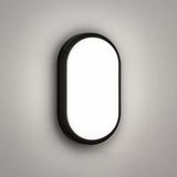 Aydos 20W Ip65 Oval Siyah Led Tavan Ve Duvar Lambası | 6500K Beyaz Işık | Su Geçirmez Banyo Bahçe Aydınlatma Armatürü | 2000 Lümen | 270X147x78mm (220V) [Enerji Sınıfı A]