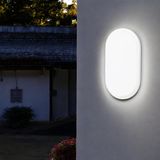 Aydos 20W Oval Beyaz LED Nemliyer Armatür – IP65 Su Geçirmez Tavan/Duvar Lambası, 6500K Beyaz Işık, 2000 Lümen, 27x16.7 cm, İç ve Dış Mekan Kullanıma Uygun, Banyo Balkon Bahçe Aydınlatması