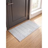 Ayduran Halı Classi Bambu Saten Kaymaz Tabanlı Kapı Giriş Paspası Yıkanabilir Antre Hol Halısı - Gri - 40 x 60 cm