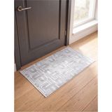 Ayduran Halı Classi Bambu Saten Kaymaz Tabanlı Kapı Giriş Paspası Yıkanabilir Antre Hol Halısı - Gri - 60 x 120 cm