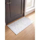 Ayduran Halı Classi Bambu Saten Kaymaz Tabanlı Kapı Giriş Paspası Yıkanabilir Antre Hol Halısı - Gümüş - 80 x 120 cm