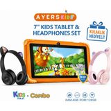 Ayers 7 Inç Çocuk Tableti 4gb Ram 128GB Kılıflı, Ebeveyn Kontrollü, Eğitici Oyun Dayanıklı Çocuk Tableti - Turuncu