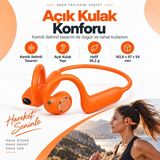 Ayers 8 Mp Kameralı Kemik Iletimli Bluetooth Kadın Erkek Spor Kulaklık, Sony IMX219 Sensör, Açık Kulak Tasarım, Çift Mikrofon Gürültü Azaltma, Dokunmatik Kontrol, Aı Çeviri Kayıt Özellikli Akıllı Kulaklık - Turuncu