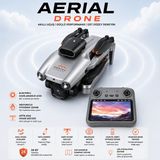Ayers Aerial Drone Elektrikli Ayarlanabilir Lensli Ekranlı Kumanda Brushless Motor Optik Akış Hover Headless Mode Katlanabilir Drone - Gri