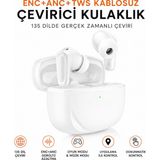 Ayers Aı Çeviri Destekli Kablosuz Kulaklık, Anc + Enc + Tws Bluetooth 6.0 Kulak Içi Earbuds, Ipx4, Oyun Modu, Müzik Modu, Çift Mikrofon, Usb-C Şarj, Dokunmatik Kontrol, Siri ve Google Asistan Destekli - Beyaz