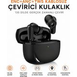Ayers Aı Çeviri Destekli Kablosuz Kulaklık, Anc + Enc + Tws Bluetooth 6.0 Kulak Içi Earbuds, Ipx4, Oyun Modu, Müzik Modu, Çift Mikrofon, Usb-C Şarj, Dokunmatik Kontrol, Siri ve Google Asistan Destekli - Siyah