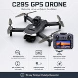 Ayers C29S Gps Drone Hd Hava Çekim Kameralı Ekranlı Kumanda 50X Zoom Brushless Motor Optik Flow Hover Engel Algılama Akıllı Takipli Drone - Siyah