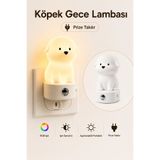 Ayers Çocuklar İçin Işık Sensörlü RGB LED Köpek Figürlü Prize Takılan Akıllı Gece Lambası – 3D Sevimli Tasarım, Yumuşak Beyaz Işık, Çocuk Odası Dekoru ve Doğum Günü Hediyesi