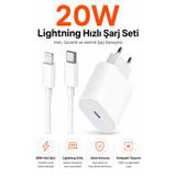 Ayers iPhone Tüm Serilerle Uyumlu 20W Type-C PD Şarj Adaptörü ve Lightning Kablo Seti, iPhone 11 / 12 / 13 / Pro / Pro Max Uyumlu Akım Korumalı Hızlı Şarj Aleti Seti