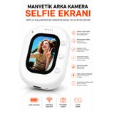 Ayers Manyetik Arka Kamera Selfie Ekranı, Mini Vlog Ekranı, 2.0 İnç Görüntülü Selfie Yardımcı Ekranı, Kablosuz Bağlantılı, Dahili Bataryalı, Fotoğraf Çekimi Destekli, Kompakt ve Hafif Telefon Aksesuarı