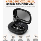 Ayers Ows Kablosuz Bluetooth Kulaklık M163, Açık Kulak Tasarım, Hd Ses Deneyimi, LED Ekranlı Şarj Kutusu, Type-C Hızlı Şarj Destekli True Wireless Earbuds - Siyah