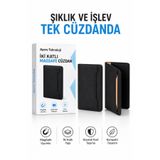 Ayers Premium Erkek İki Katlı MagSafe Uyumlu Manyetik Kartlık Cüzdan, 2 Kart Yuvalı, İnce ve Hafif Premium Suni Deri Telefon Arkası Kart Cüzdanı