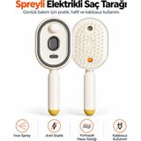 Ayers Spreyli Elektrikli Saç Tarağı Kadınlar Için, Ince Sprey Nemlendirme, Anti-Statik Bakım, Geri Çekilebilir Hava Yastığı, Esnek Tarak Uçları, Type-C Şarjlı 300 Mah Kablosuz Kadın Saç Bakım Tarağı - Bej