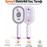 Ayers Spreyli Elektrikli Saç Tarağı Kadınlar Için, Ince Sprey Nemlendirme, Anti-Statik Bakım, Geri Çekilebilir Hava Yastığı, Esnek Tarak Uçları, Type-C Şarjlı 300 Mah Kablosuz Kadın Saç Bakım Tarağı - Mor