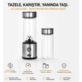 Ayers Taşınabilir Mini Blender, 126 W Yüksek Devirli Motorlu Kişisel Blender, Smoothie ve Buz Kırma Modlu, Çift Hazneli 450 ml + 350 ml Cam Gövdeli, Paslanmaz Çelik 6 Bıçaklı, Bpa Içermeyen - Beyaz