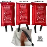 Ayes Yangın Fiberglass Cam Elyafından Imal Yangın Battaniyesi Fire Blanket-Cepli Model 120 x 120
